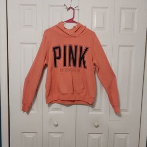 Victorias Secret Pink Hoodie Sweatshirt Pink Woman's Large Preowned